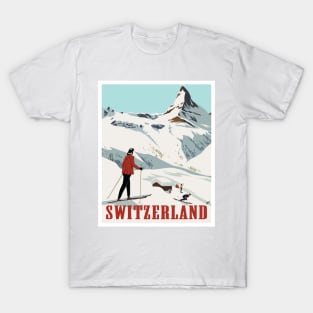 Original Switzerland Vintage Style Travel Poster T-Shirt